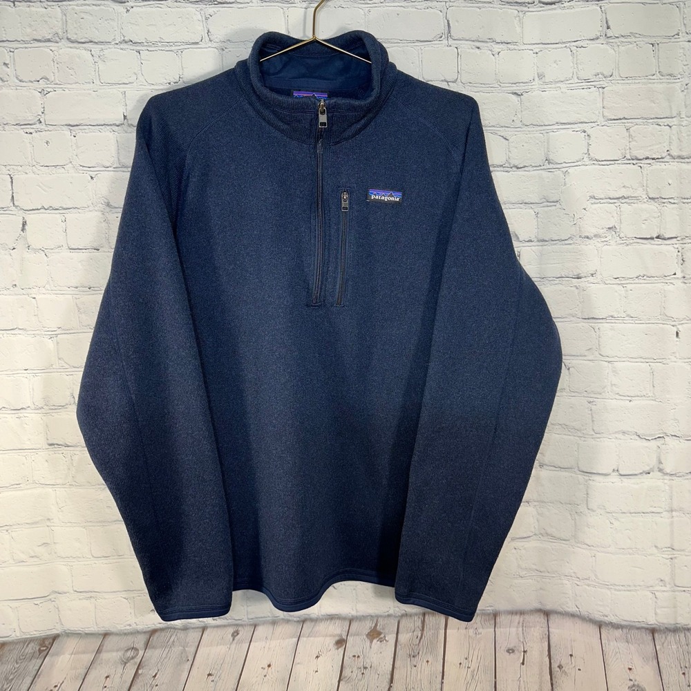 Patagonia Better Sweater 1/4 Zip Fleece Mens Large New Navy 25523 FA21